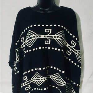 Black and White Tribal Pancho
